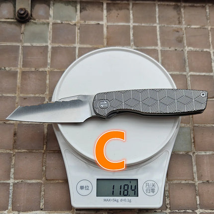 Brown Cortex XL Front Flipper JUFULE Titanium Ceramic Bearings 154CM Steel Pocket EDC Tool Camping Hunting Outdoor Folding Knife