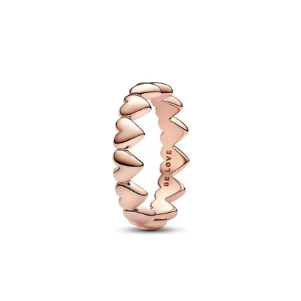 2025 Wholesale Rose Gold Color Spring Daisy Flower Ring Rings Size 6 7 8 9 For 925 Sterling Silver Jewelry