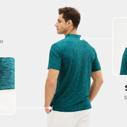 TACVASEN Mens Summer Casual Polo Lightweight Dry Fit Golf Shirts Moisture Wicking Sports Polo Shirt Workout Tees Work Shirts