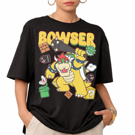Anime Super Mario Tee Vintage 90s Style Video Game T-shirt 2026Summer New Men Woman Fashion Overszied Street Y2K Cotton T-shirts
