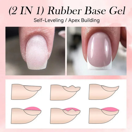 7ml Nude Pink Rubber Base Gel Nail Polish Foil Effect Semi Permanent Uv Gel Soak Off Self Leveling Gel Varnish Nail Art Base Gel