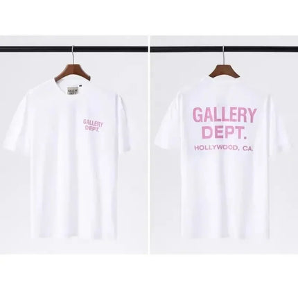 Men's GALLERY DEPT T-shirt with black and yellow print, California Hollywood streetwear T-shirt summer casual short sleeved top