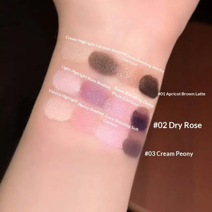 1Pc Cappuvini Matte Velvet Eyeshadow Palette 4 Colors with Eyeliner Highlighter And Contour Cute Beauty Cosmetic Eyes Makeup Set
