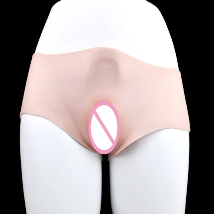 FAAK Silicone Hiding Gaff Thong Briefs Realistic Penetratable vagina Pussy Underwear Panties for Transgender Sex toys for Men