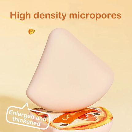 5PCS GECOMO Pizza Shaped Powder Puff Box Set Wet And Dry Dual-use Soft Thick Skin-friendly Makeup Sponge Air Cushion