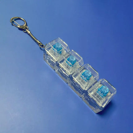 1PC Keyboard Fidget Toys LED Crystal Keycap Keychain Stress Relief Fingertip Gadget Decompression Toys Clicker Fidget Toy