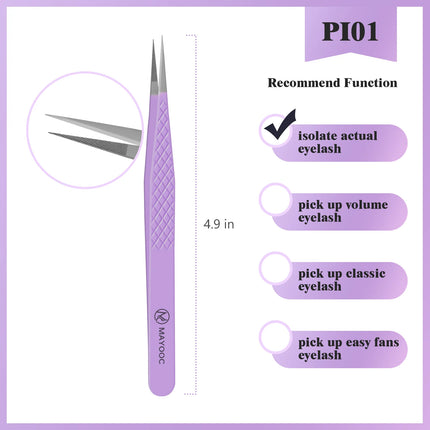 Eyelash Extensions Tweezers  With Fiber Tips Lash Artists High Precision Superhard Anti-Static Tweezer Makeup Tools Custom Logo