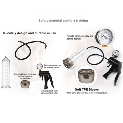 Penis Enhancement Pump Dual Water Air Function Cock Extender Enlarger Hercules Cup with Watch Pressure Gauge Sex Toy Man