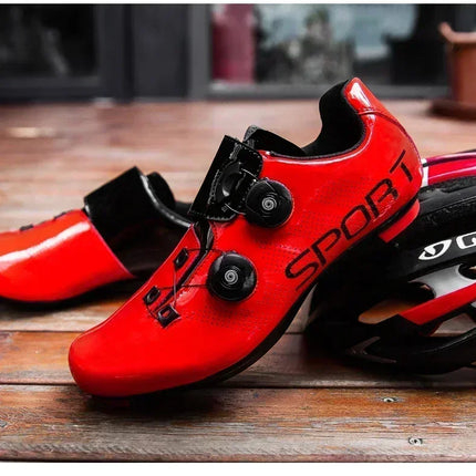 Cycling Shoes Road Bike Men White Breathable SPD Self-Locking Cleat Racing Road Bike Shoes Women Flat MTB Bicycle Sneakers