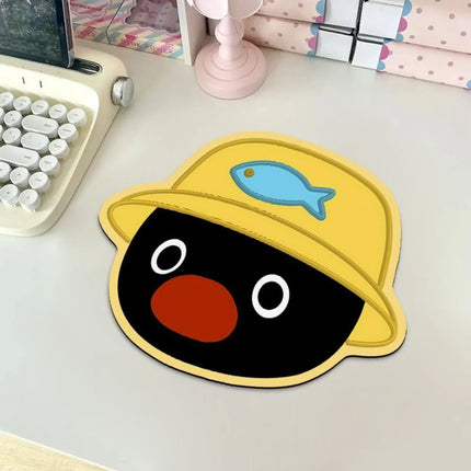 Cute Pingu Penguin Shaped Mousepad Office Essential Wrist Support Computer Keyboard Desk Mat Anti-Slip Durable For Men Women