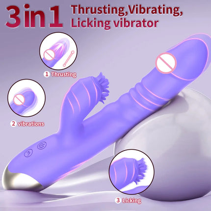 G-Spot Rose Vibrator, Thrusting Dildo, Rabbit Clitoral Stimulator Adult sex toys suitable for women and couples