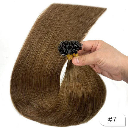 100% Human Hair for Women Straight Keratin Flat Tip Capsule High Quality Flat Tip Hair Extension Human Hair Natural 613# Ombre