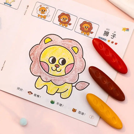12/24/36 Colors Children Do Not Dirty Hands Plastic Crayon Set Creative Painting Tools Peanut Shaped Washable Erasable