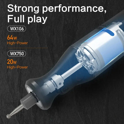 Worx WX106 Rotary Tool 8V Cordless Mini Drill Engraving Grinding Polishing Machine USB Charger Variable Speed Power Tools Set