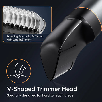 Kensen 3 in 1 Body Hair Trimmer Kit for Men Pubic Hair Shaver Nose Beard Trimmer IPX6 Waterproof Electric Shaver Hair Clippers