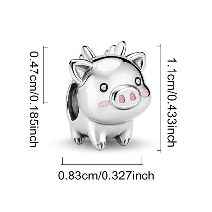 925 Sterling Silver Dinosaur Pig Cat Playing Animal Series Charms Beads Fit Original Pan Bracelet High Quality DIY Jewelry
