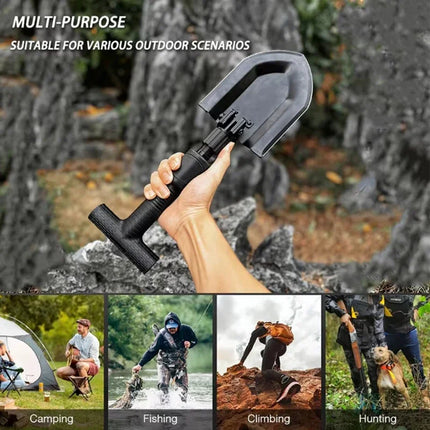 Portable Multifunctional Folding Shovel Foldable Telescopic Shovel for Hiking Camping Outdoor Survival Garden Hand Tool Camp