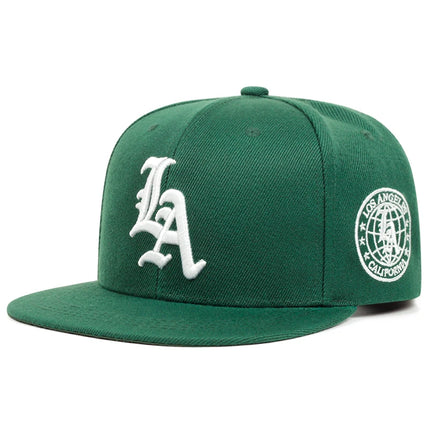 2025 New Los Ange Earth Letter Embroidered Cotton Flat Edge Hat Women Simple Baseball Hat Sunshade Hat Men's Outdoor HipHop Hat