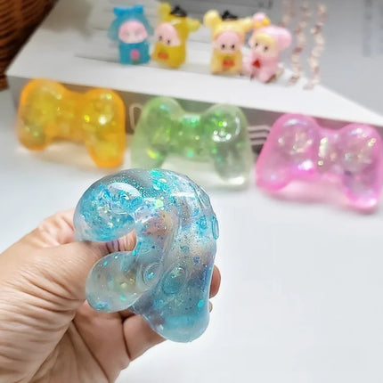 Squishy Sequins Game Machine Maltose Fidget Toy Anti-stress Slow Rebound Pinch Toy Elastic Squeezing Colored Decompression Toy