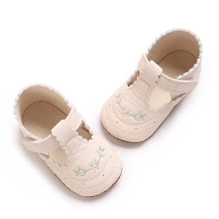 Spring and Summer New Baby Korean Version Flower Embroidered Princess Shoes For Women's Soft Soled Baby Walking Shoes