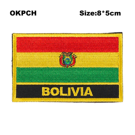 Dominican Rep. Flag Embroidery Patches Iron on Saw on Transfer patches Sewing Applications for Clothes in Home&Garden