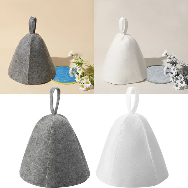 Anti Heat Sauna Hat Thicken Wool Felt Shower Cap Hair Turban Quickly Drying Towel Hats Sauna Bathroom Accessories
