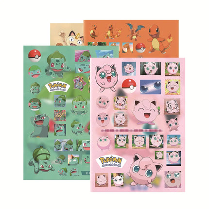 8 Sheets Pokemon Anime Sticker Pack Cute Pikachu Charizard Bulbasaur Squirtle Cartoon Waterproof Pocket Monster Decals Gifts