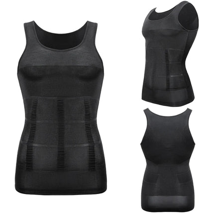Men's Slimming Body Shaper Chest Compression Shirts Tummy Control Shapewear Abdomen Slimming Vest Waist Trainer Corset Tank Top
