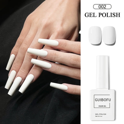 2pcs 15ml Black and White Gel Polish Set Classic Black and Pure White Shades Short armor Long armor Same color as the bottle