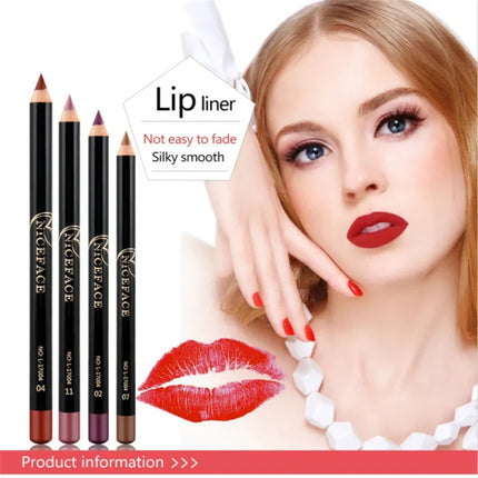 12 Colors Brand Lip Pencils Matte Lipliner Pencil Waterproof Makeup Lips 2020 Matte Lipstick Lip Liner Pen Smooth Nude Cosmetics