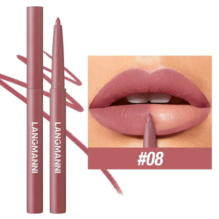 12 Colors Waterproof Lip Liner Pencil Matte Red Brown Plumping Lip Stain Long-Lasting Smooth Perfect Outline & Filling Lips