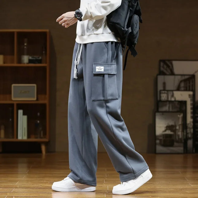 Mens Sweatpants 8XL Cargo Sports Straight Loose Plus Size Big 7XL 6XL Black Overlarge Track Pants Boys Casual Wide Leg Trousers