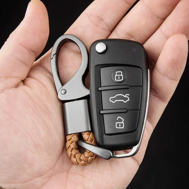 Creative Braided Rope Metal Keychain Durable Key Ring Pendant for Men Personalized Auto Car Key Holder Accessory