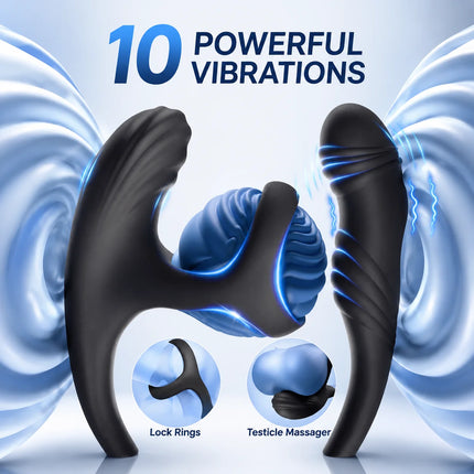 Anal Vibrator for Men Gay Prostate Massager With 10 Vibrating Cock Ring APP 10 Intense Rotating Male Sex Toy Butt Plug for Men