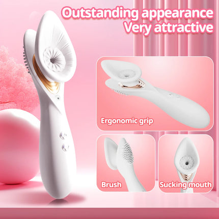 Powerful 2 in 1 Vagina Sucking Vibrator Nipple Oral Vacuum Stimulator G Spot Clitoris Massage Female Masturbator Sex Toys Women