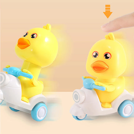 Children's press duck motorcycle toy, inertia scooter