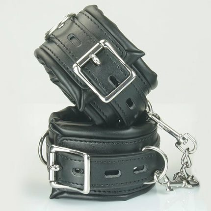 Leather Padded Handcuffs Bdsm,Cosplay Hand Ankle Cuffs,Slave Bondage Restrsaints,Restriction,Sex Toys For Couples,Adult Games