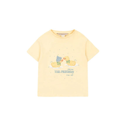 2026 New Summer KS Boys Girls Printed Round Neck T-shirt Kids Solid Color Shorts Girls' Casual Half Skirt Set