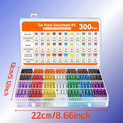 300PCS New Car Fuse Box Set Small Fuse Medium Fuse Plate Mini Zinc Fuse Plate