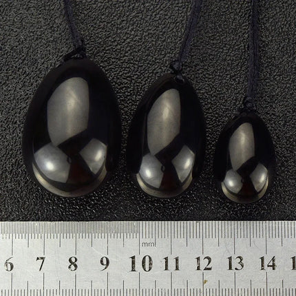 Black Obsidian Yoni Egg Natural Jade Massage Crystal Stone for Kegel Exercise Vaginal Muscle Massage Ben Wa Balls Massage Ball