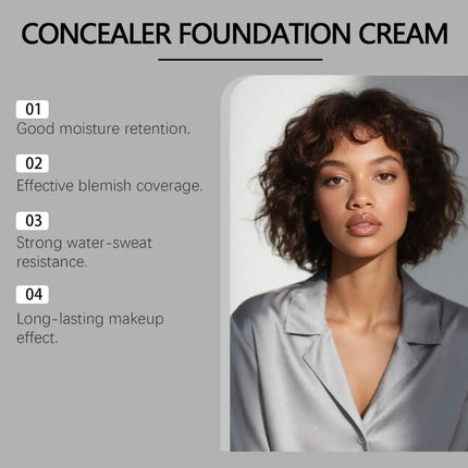 Zephoco Moisturizing Concealer Foundation Stick Long Lasting Full Coverage Covers Dark Circles Acne Scars Face Base Makeup