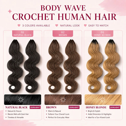 Body Wave Miracle Knots Feather Crochet Bundles 100% Human Hair For Braid #27 Honey Blonde Knotless Soft Pre-Separated Bulk Hair