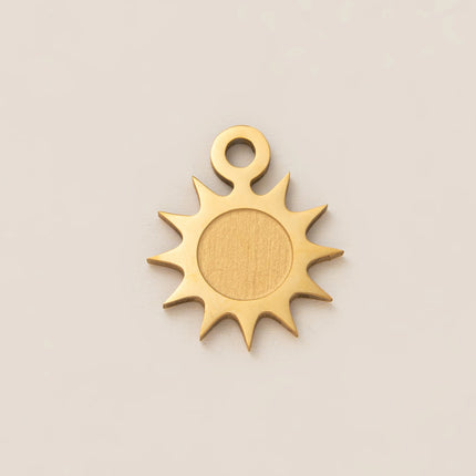 1Pc Stainless Steel Star Sun Moon Series DIY Pendant, Plated with 18K Gold for Color Preserving, Women's Jewelry Gift