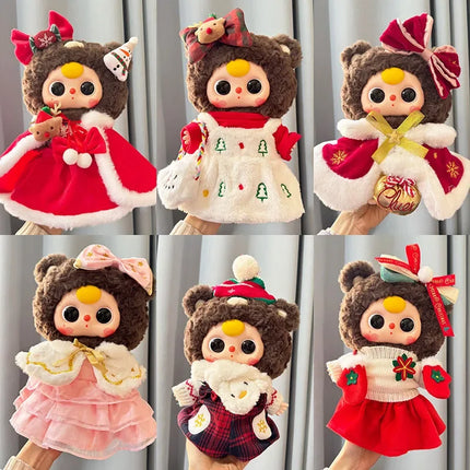 Only Clothes Baby Three 400% Gross Vinyl Plush Toy Baby Clothes New Year'S Christmas Baby Clothes Dress Set Cute Outfit Surprise