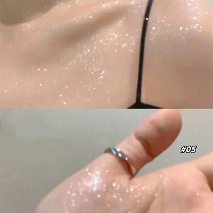 Liquid Eyeshadow Pearlescent Shimmer Long Lasting Monochrome Pearly Fine Sparkling Sequins Eye Shadow Highlighter Quick Drying
