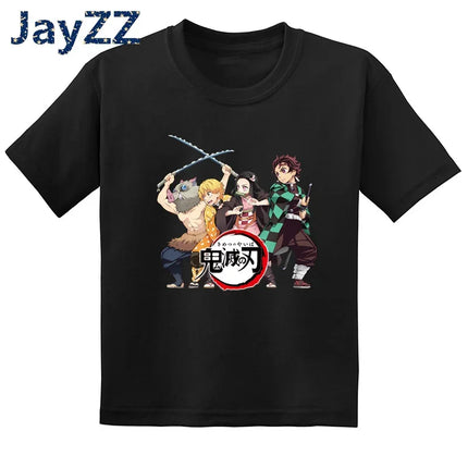 Children's Demon Slayer Anime Cartoon T-Shirt Fun Kids' Clothing Baby Boys and Girls Summer Fashion T-Shirt