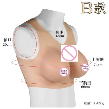 Crossdress for Men Beginner Fake Silicone Simulated Breast Forms Huge Boobs B/C/D/E/F Cup Transgender Drag Queen Shemale Cosplay