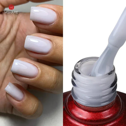 MSHARE Milky Pink Rubber Base Gel Camouflage Color Coat Soak Off Nails Gels Varnish Lacquer 10ml UV LED Gel Polish TPO Free Gel