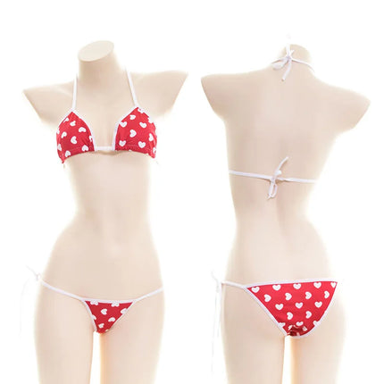 Anime Comics Girl Leather Bikini Sets 2024 New Women Sexy Two-piece Thong swimsuit Bathing Suit Cute Bikini Maid Cosplay Costume