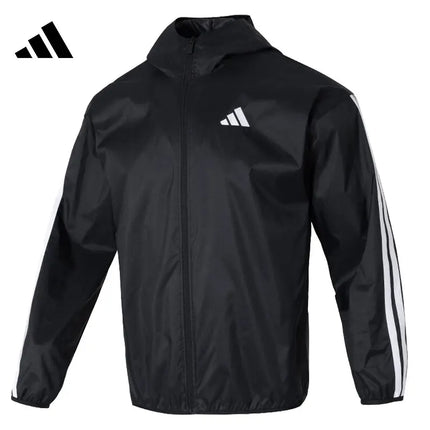 Adidas Men's 3-Stripes Ripstop Jacket - Sports Fitness Windbreaker / Veste Adidas Homme 3-Bandes Ripstop - Coupe-Vent Sport Fitness